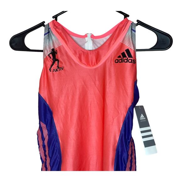 Adidas AZP New Track and Field Sprint Suit Purple Pink Running Size 4 (UK 8) - Picture 2 of 5